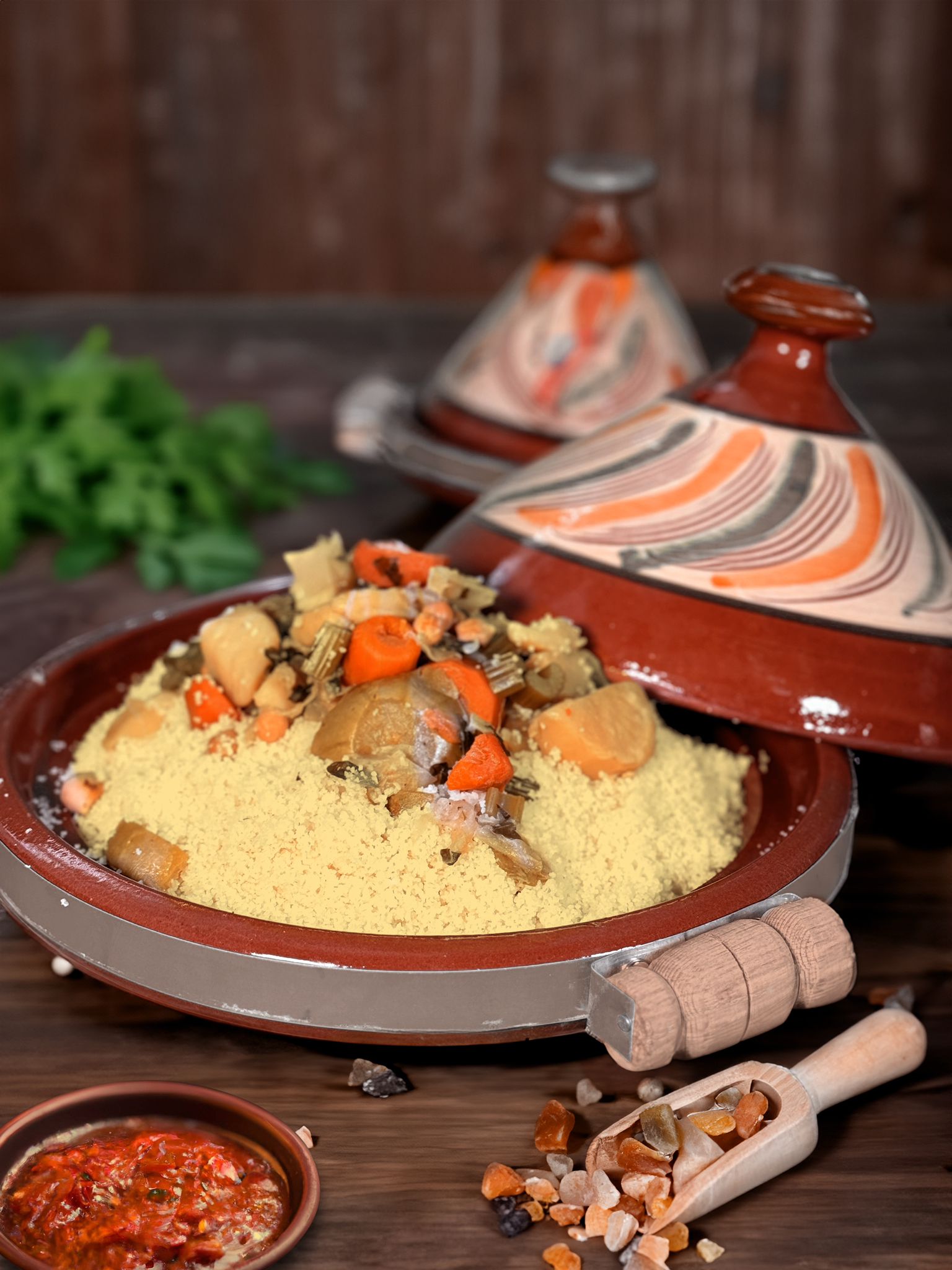 הגשת אוכל בסיר טאג'ין